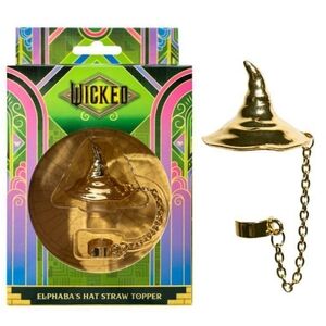 Gold Plated Straw Topper Wicked For Good Elphaba NIB